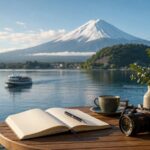 Morning Mt. Fuji view from a Lake Kawaguchiko hotel room