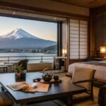 Elegant ryokan room with Mt. Fuji and lake view for a refined stay guide