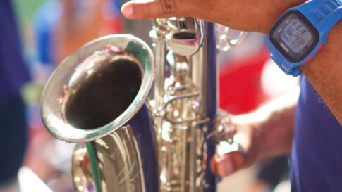 A saxophonist performing outdoors for the Fuji Five Lakes Jazz Festival schedule update