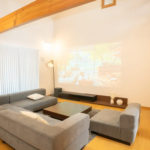 Kinfolk Yamanakako living room with sofas and a large screen