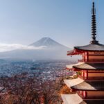 Chureito Pagoda with Mount Fuji in the distance for Cultural Day Trips Near Mt. Fuji: Oshino Hakkai, Chureito Pagoda, and Sacred Shrines