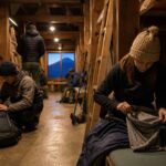 Inside a mountain hut on Mt. Fuji for a Yoshida Trail booking and planning guide